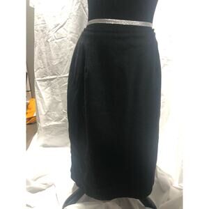 Norton McNaughton vintage 100% pure new wool Woolmark straight black skirt sz 14